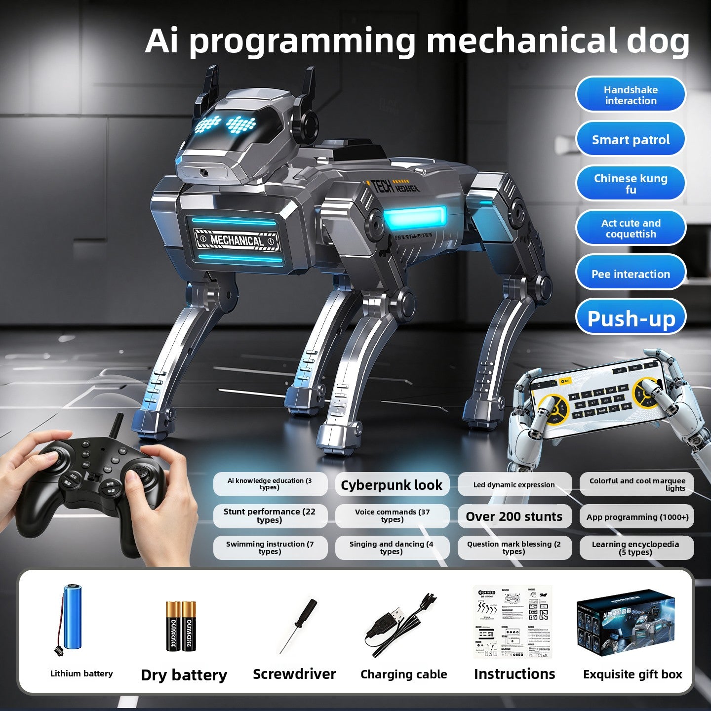 Programmable AI Robot Dog with Remote Control