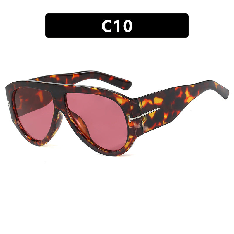 Aviator Sunglasses Women Oversize T-Shaped Frame