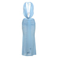 Womens Mesh Backless Halter Dress Set