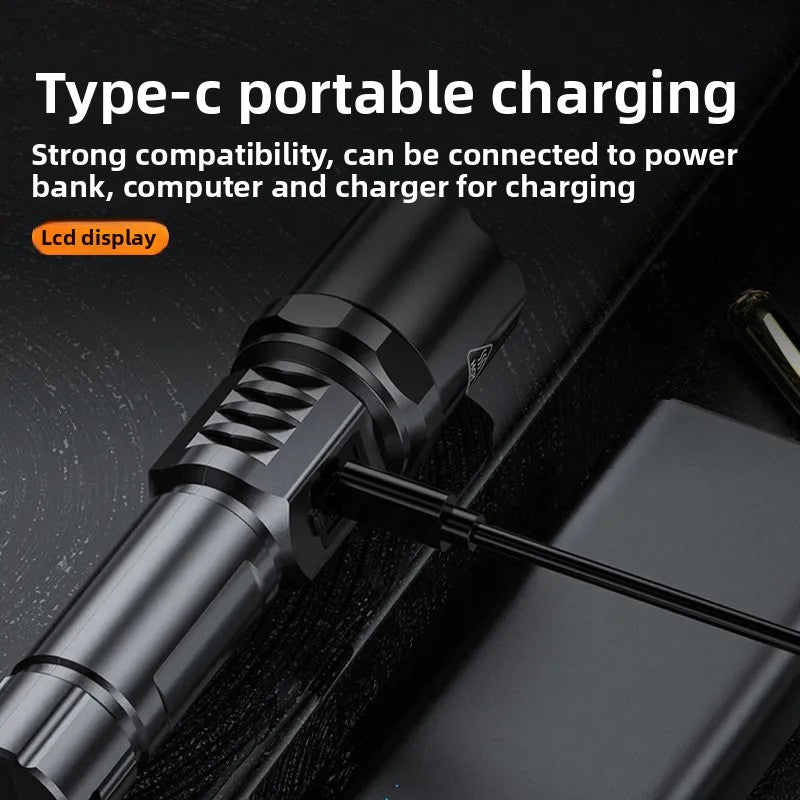 strong flashlight rechargeable with digital display