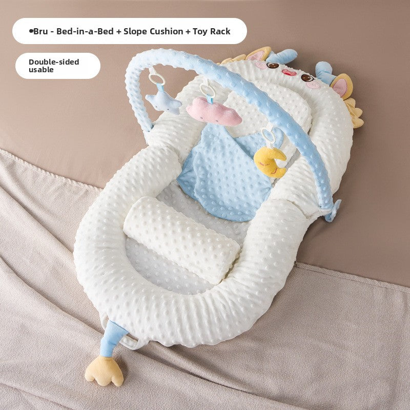Baby Anti-Jump Soothing Bed with Slope Pad