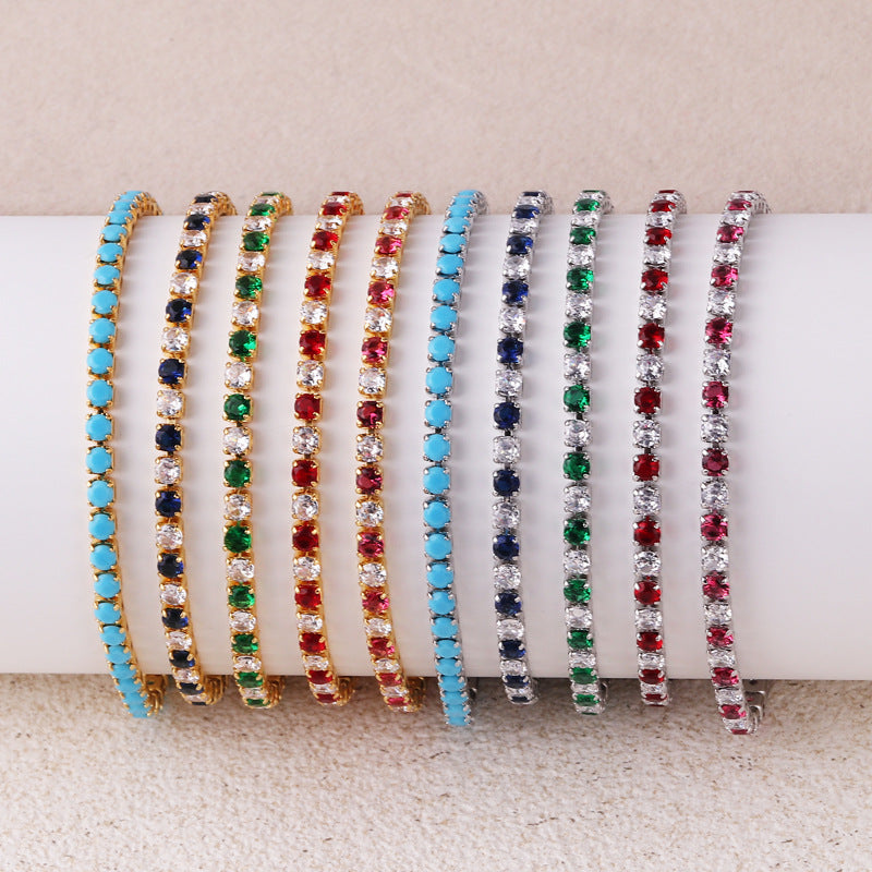 Colorful Zircon Tennis Claw Chain Necklace