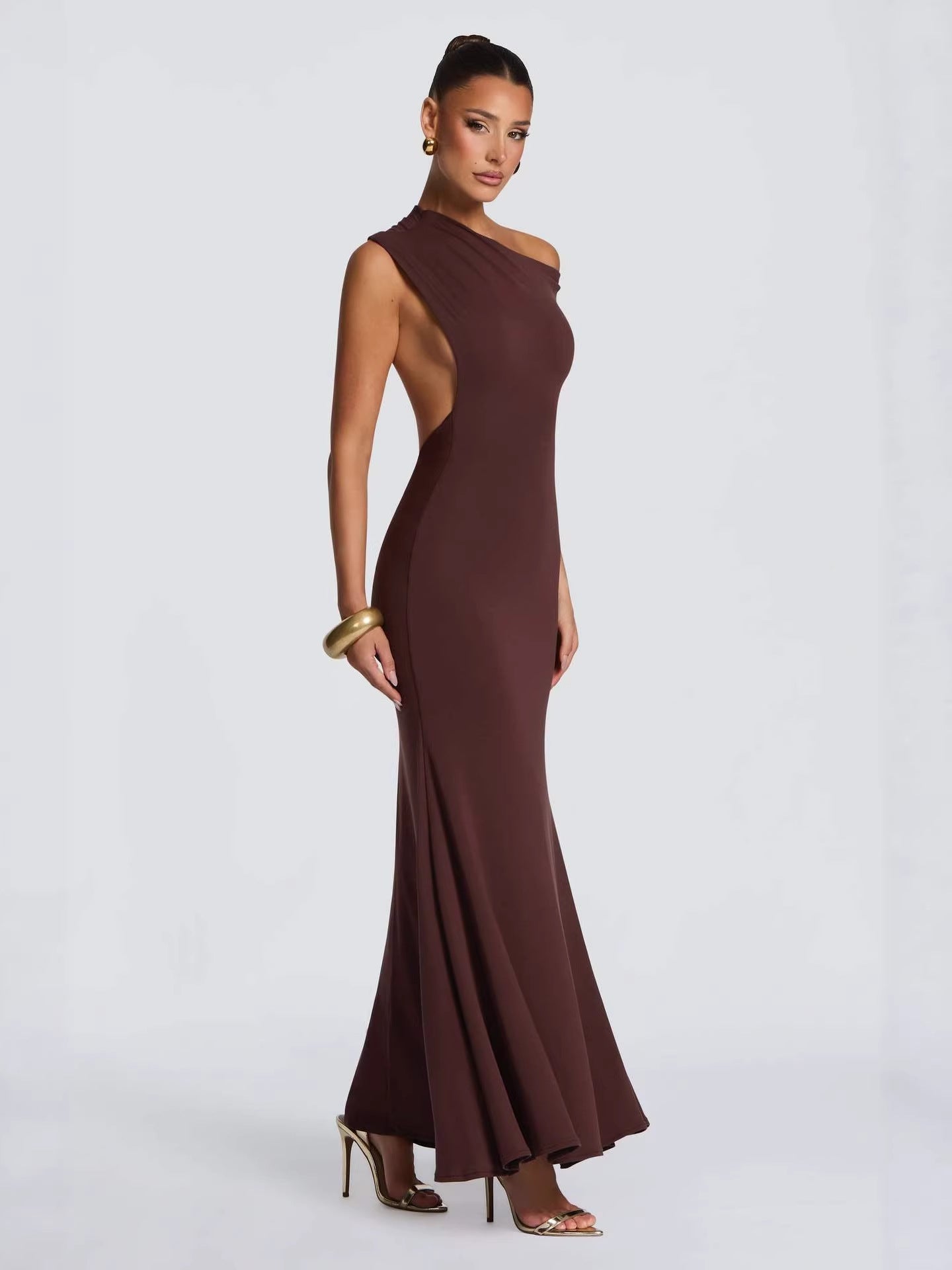 Off-shoulder elegant evening dress