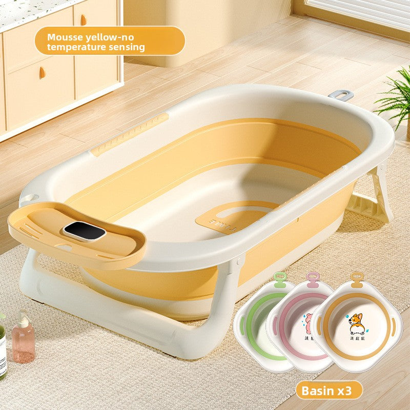 Temperature Sensing Baby Bathtub with Foldable Design