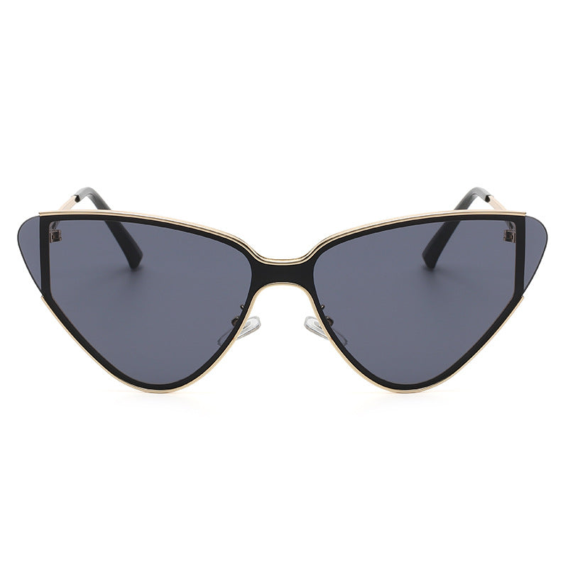 Large Frame Metal Cat Eye Retro Sunglasses