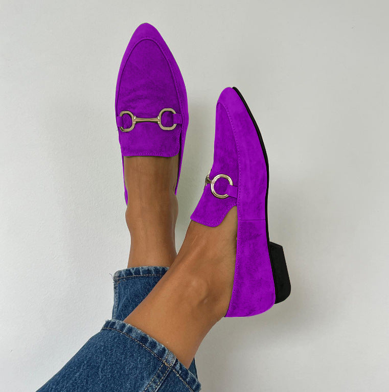 Womens Pointed Toe Suede Mules