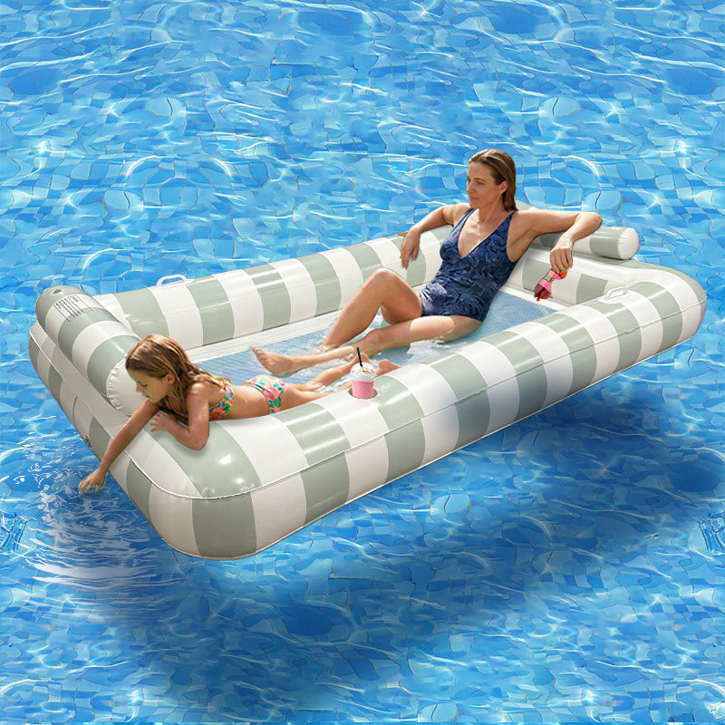 Striped Square Inflatable Lounge Chair Water Float