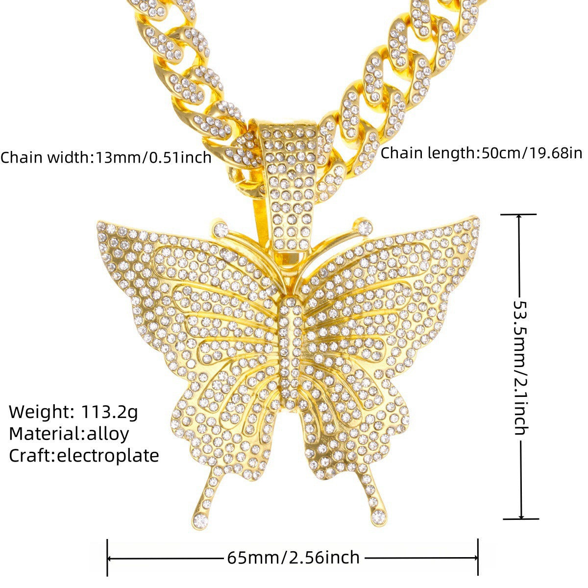 Cuban chain necklace pendant