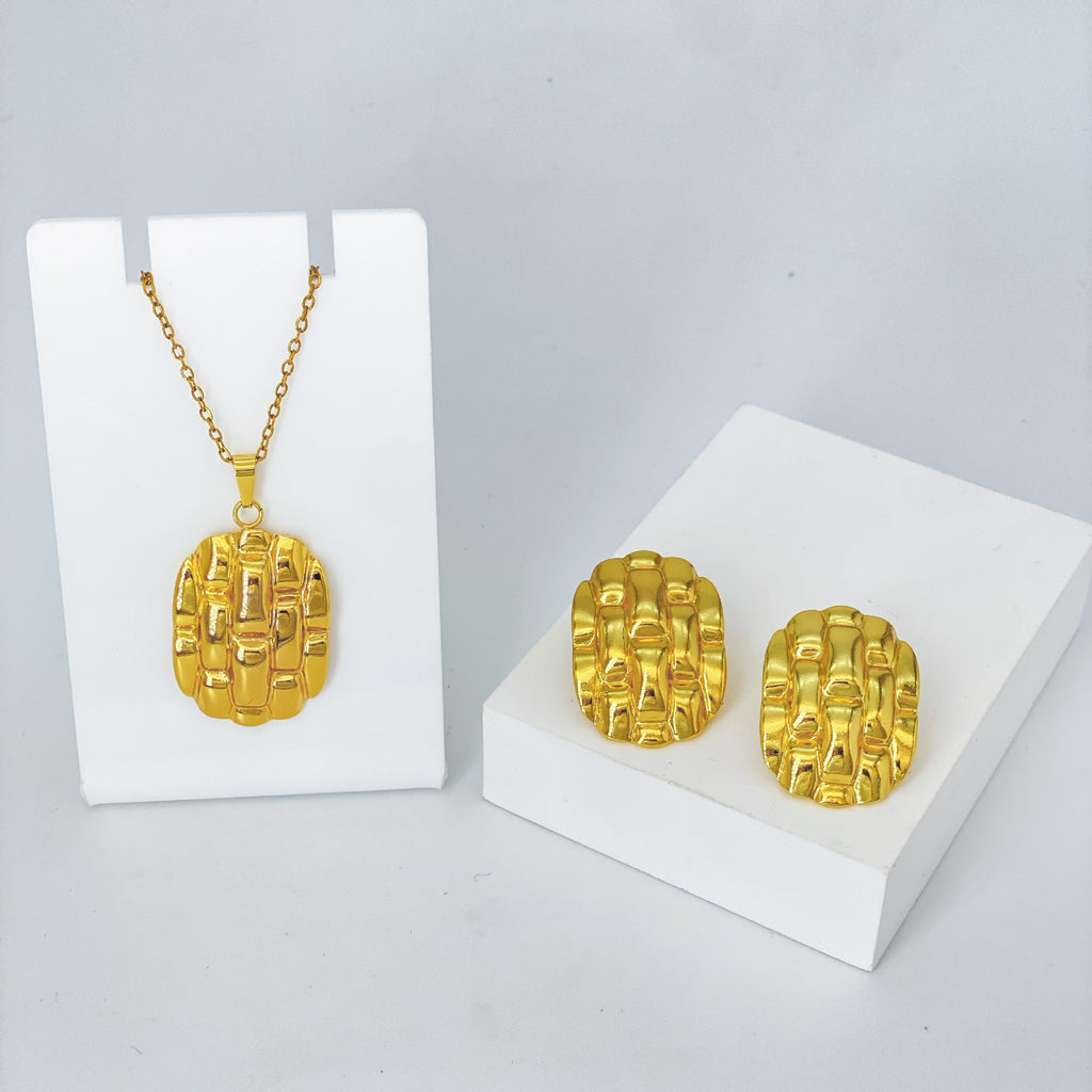 Stainless Steel Earrings and Necklace
