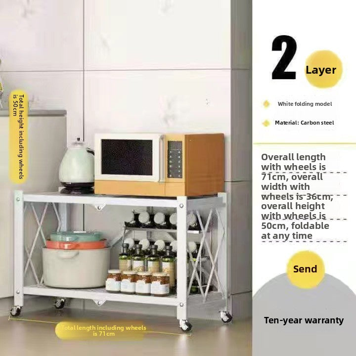 Foldable Kitchen Storage Rack with Wheels