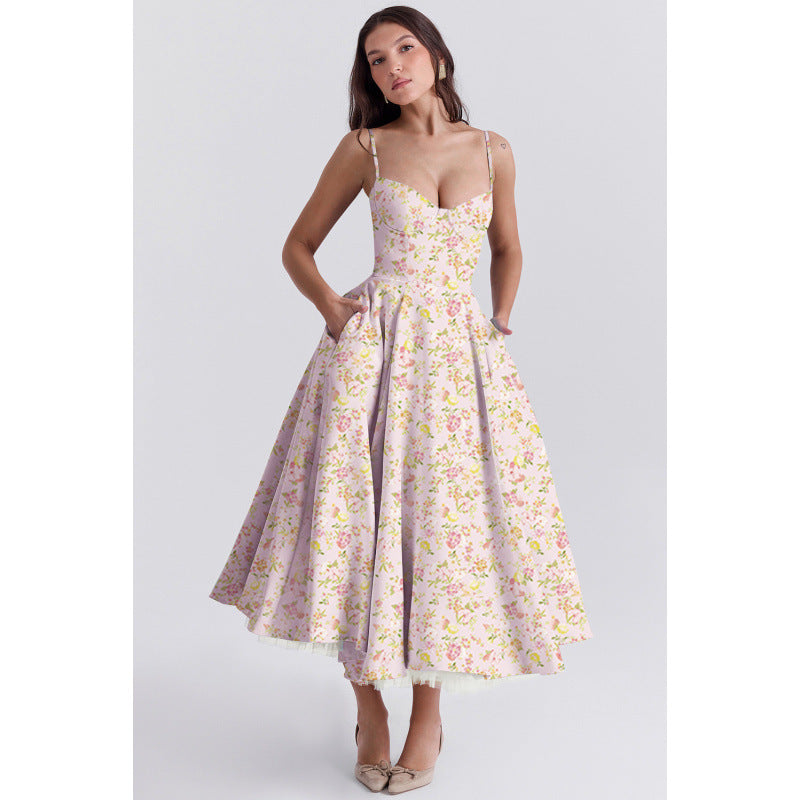 French Style Mesh Princess Dress with Flared Hem