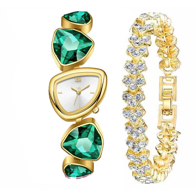 Women's Diamond Accent Quartz Watch with Metal Bracelet