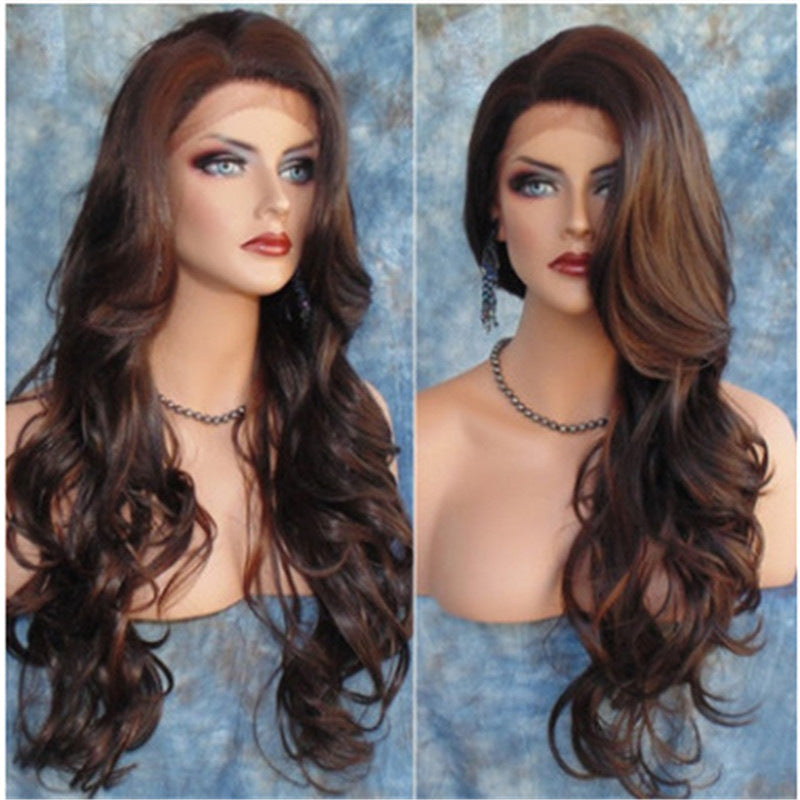 Long Curly Synthetic Wig with Middle Parting