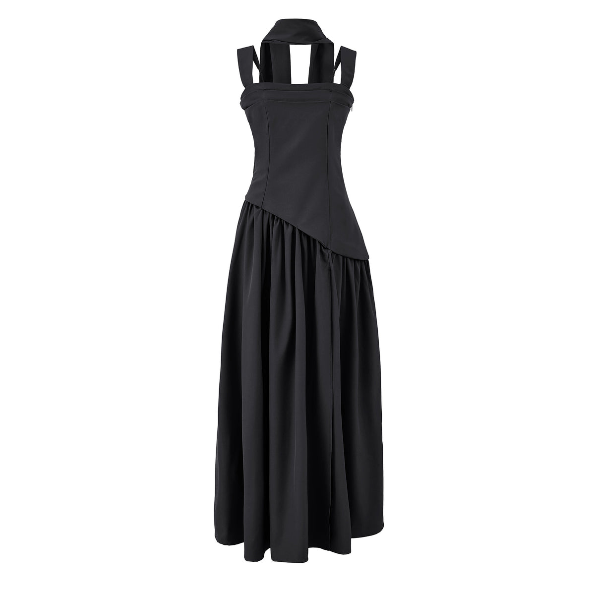 Irregular Hem Waist-Cinching Straps Dress