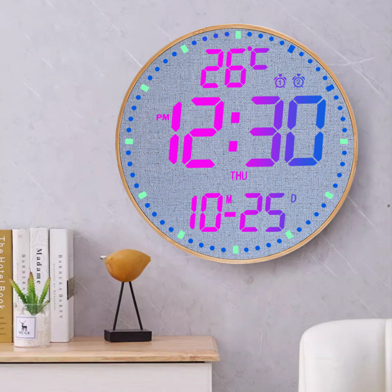 RGB WiFi Wall Clock Digital Perpetual Calendar LED Alarm Clock App Control