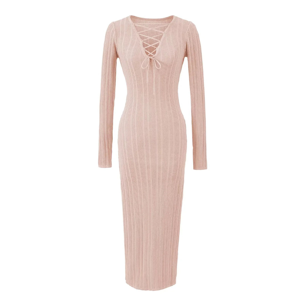 Knit Twist Waist Long Dress
