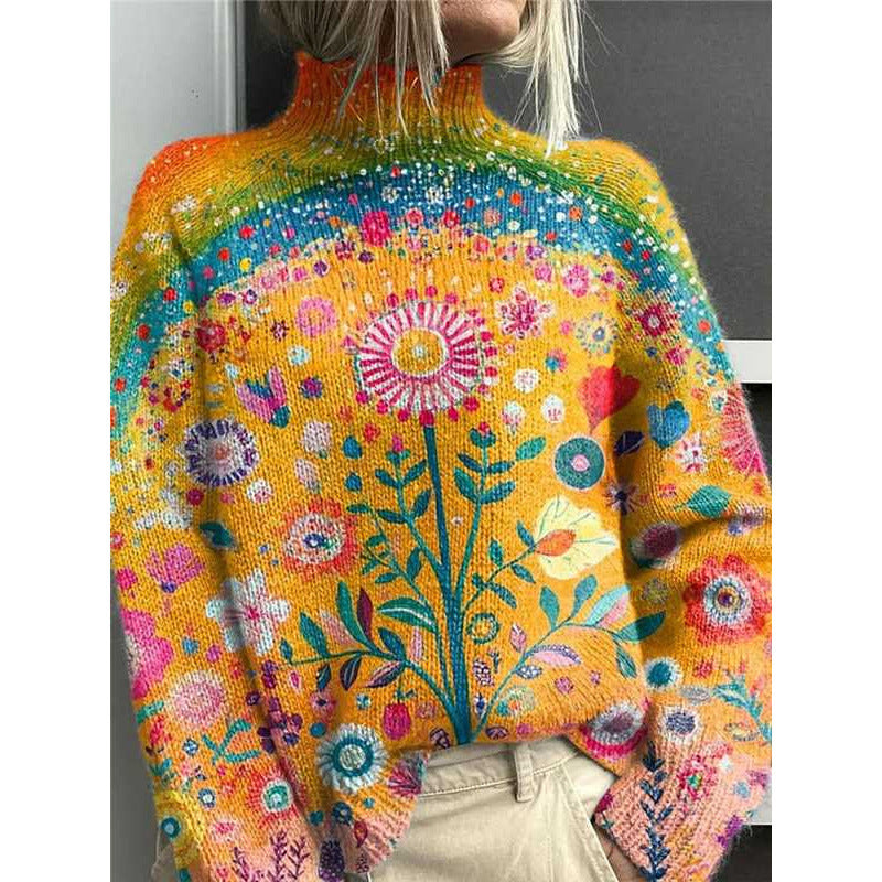 Women's pullover printed loose-fitting casual top