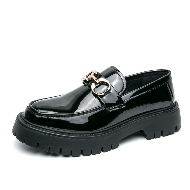 Mens Casual Leather Shoes with Horse Buckle