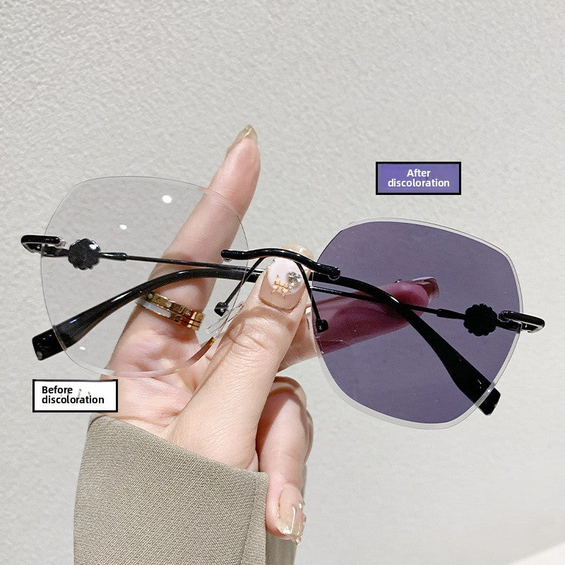 Frameless Photosensitive Color-Changing Sunglasses