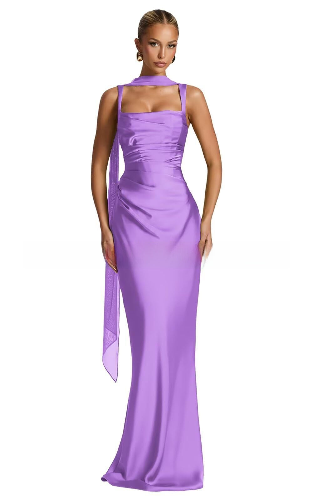 Suspender Satin Evening Dress
