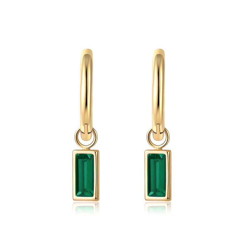 Emerald Square Zircon Necklace
