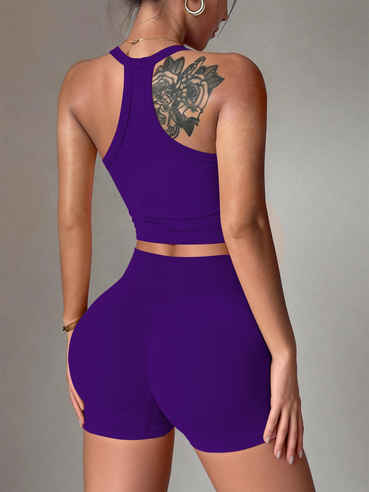 Women's competitive sports vest and yoga shorts set