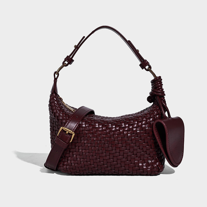 Hand-Woven PU Leather Crossbody Bag