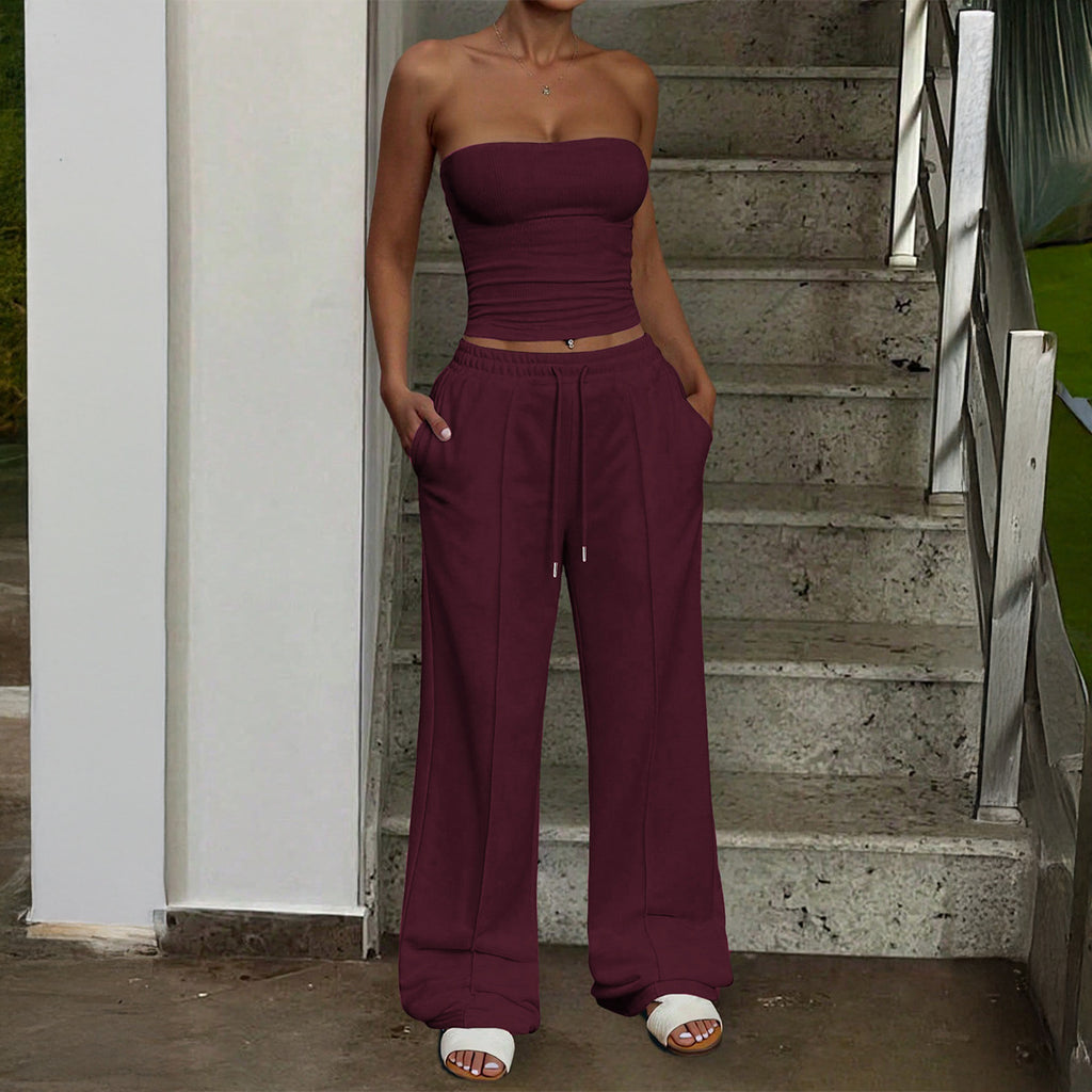 Women's Sleeveless Vest and Long Pants Set