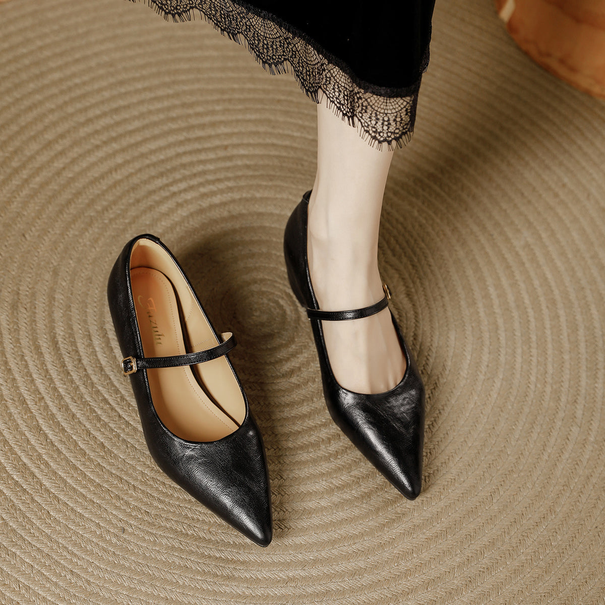 Elegant Pointed Toe Wedge Slip On Shoes