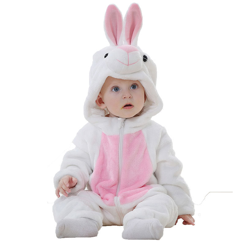 Children Flannel Romper with Animal Design