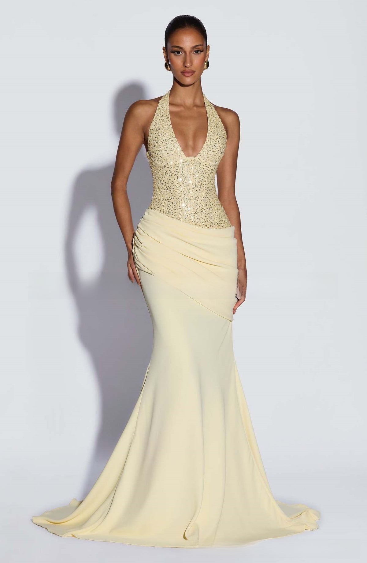 Womens Halter Neck Mermaid Evening Dress