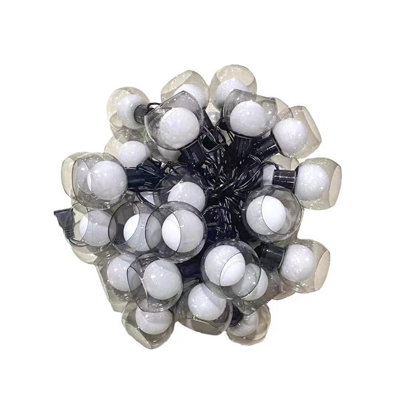 Tent canopy ambiance string lights for weddings