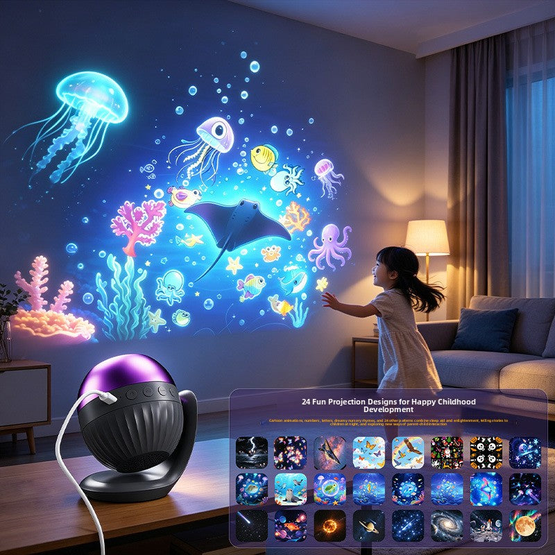 LED Projection Lamp with Music and Multiple Images