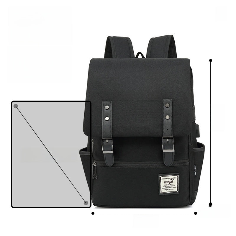 Custom Vintage Nylon Backpack with Laptop Compartment