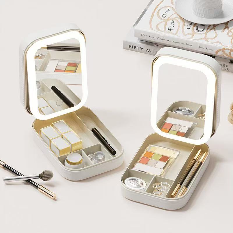Cosmetic Organizer with LED Mirror