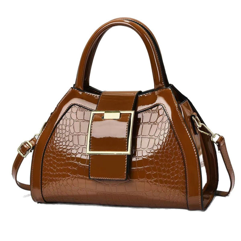 Stone Pattern PU Leather Crossbody Shoulder Bag