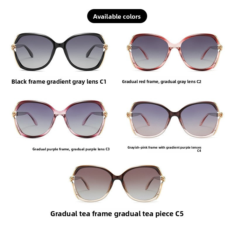 Metal Polarized Sunglasses Women Fashion Butterfly Frame