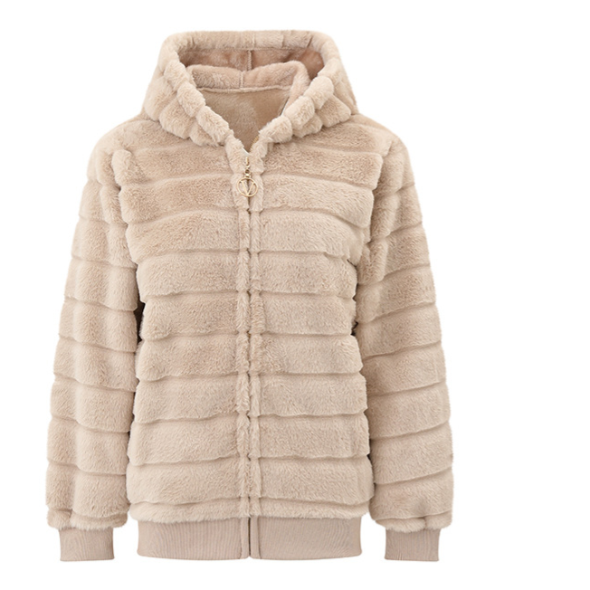 Women's Plush Stand Collar Zip Up Fleece Sweatshirt