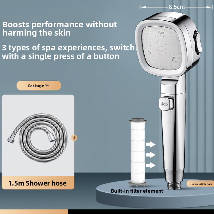 Pressure-enhanced shower head shower faucet set