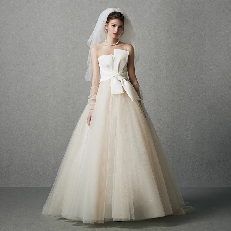 Elegant Satin Wedding Dress for Pregnant Women