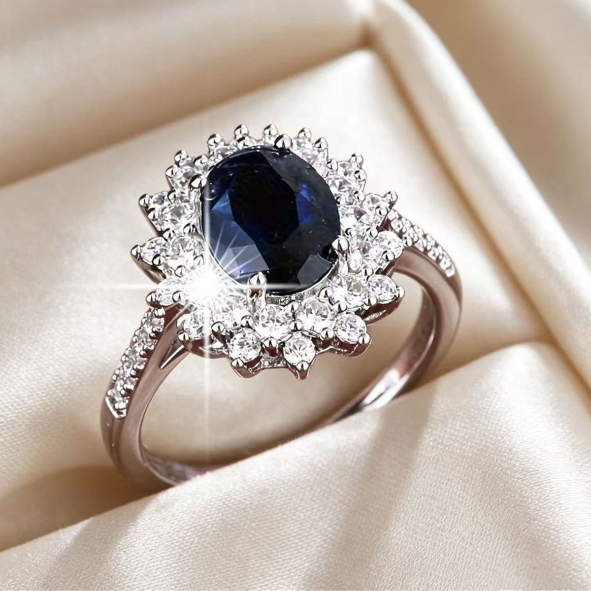 Floral Zircon Inlay Fashion Ring