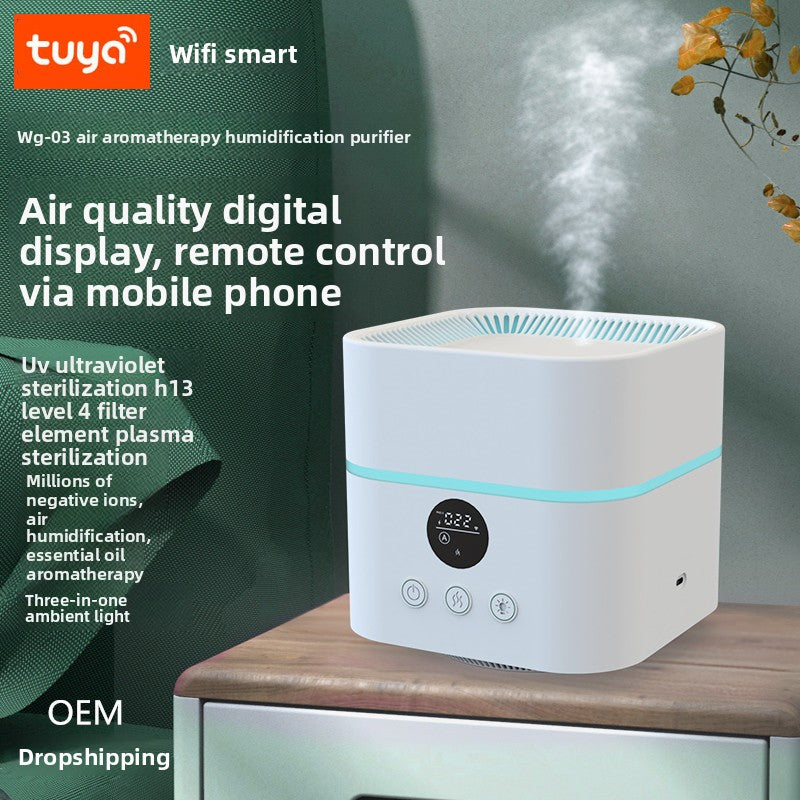 Desktop Air Purifier Humidifier with Negative Ion and UV Sterilization