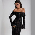 Off-shoulder Lace Bodycon Evening Gown