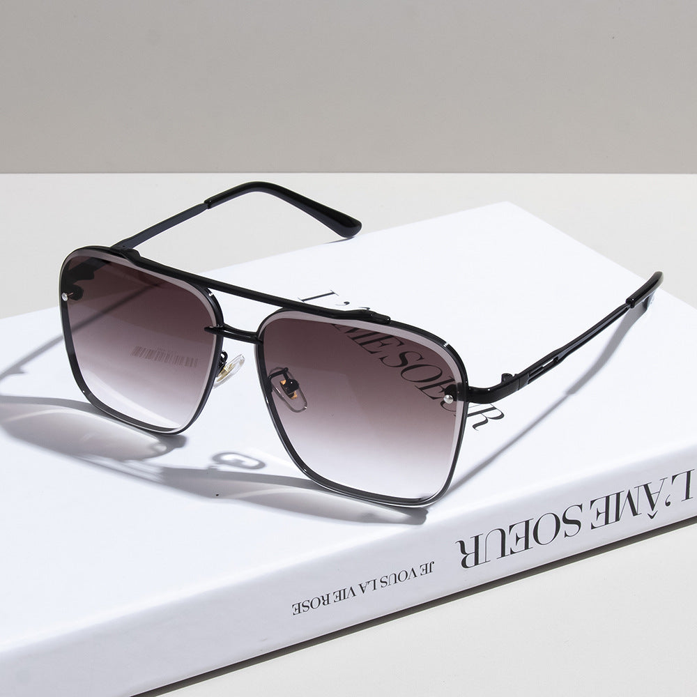 Metal Double-Beam Sunglasses UV Protection