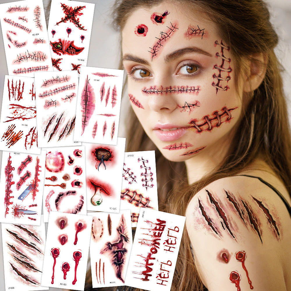 Halloween Scar Face Stickers Horror Makeup Set