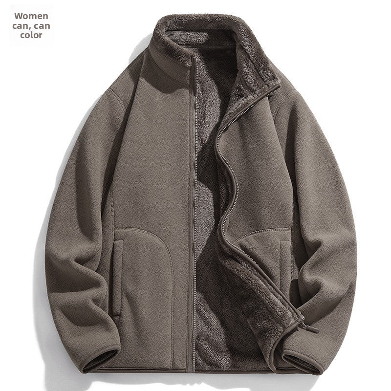 Reversible Polar Fleece Stand Collar Jacket