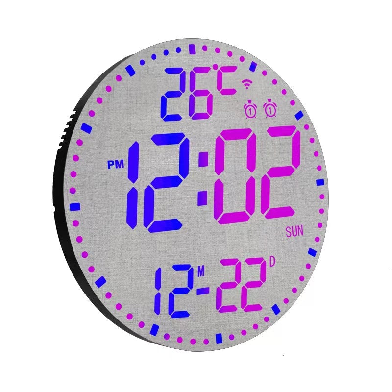 RGB WiFi Wall Clock Digital Perpetual Calendar LED Alarm Clock App Control