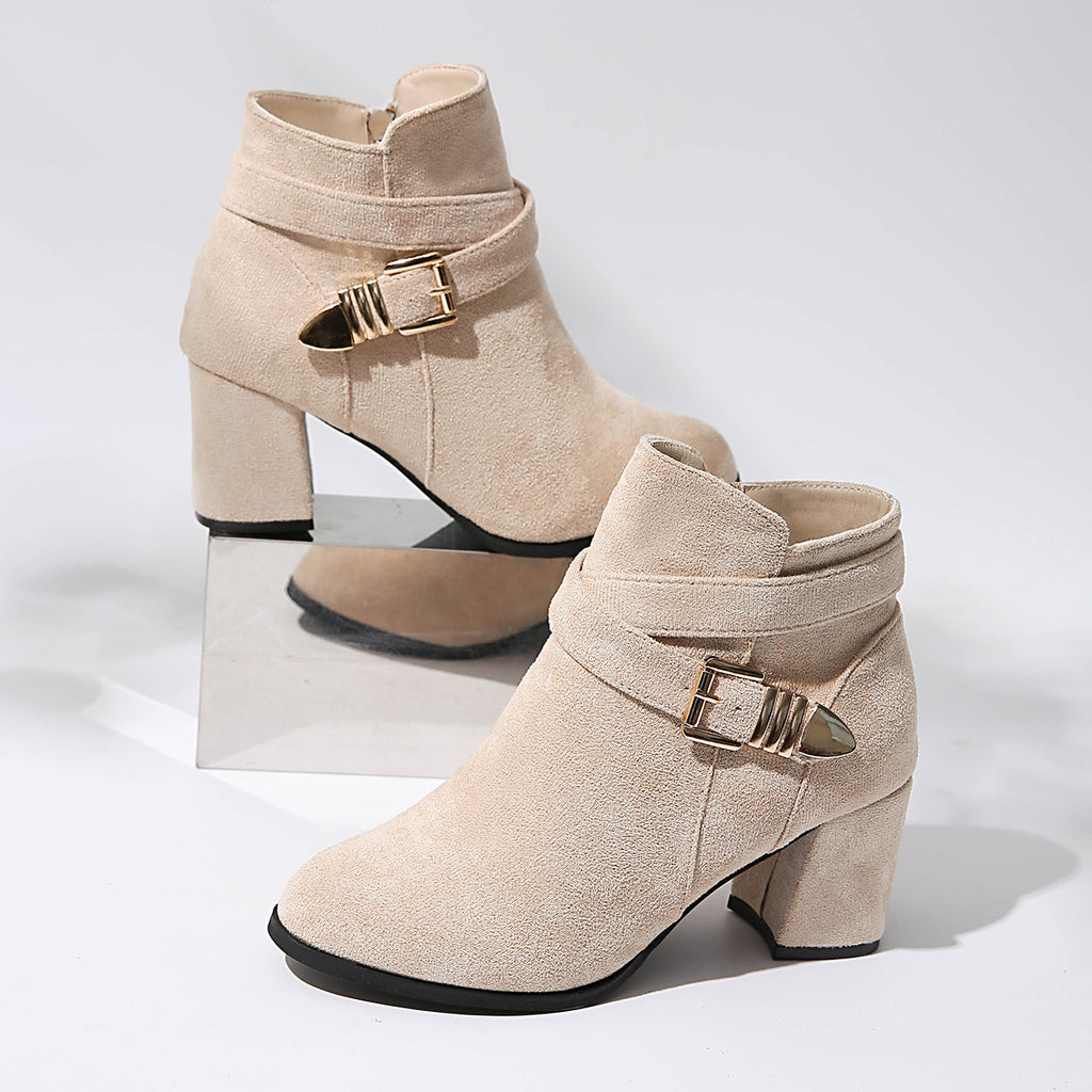 Women's solid-color short boots