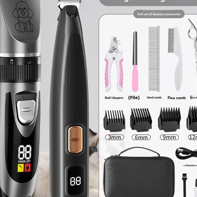 Pet Hair Trimmer and Grooming Kit