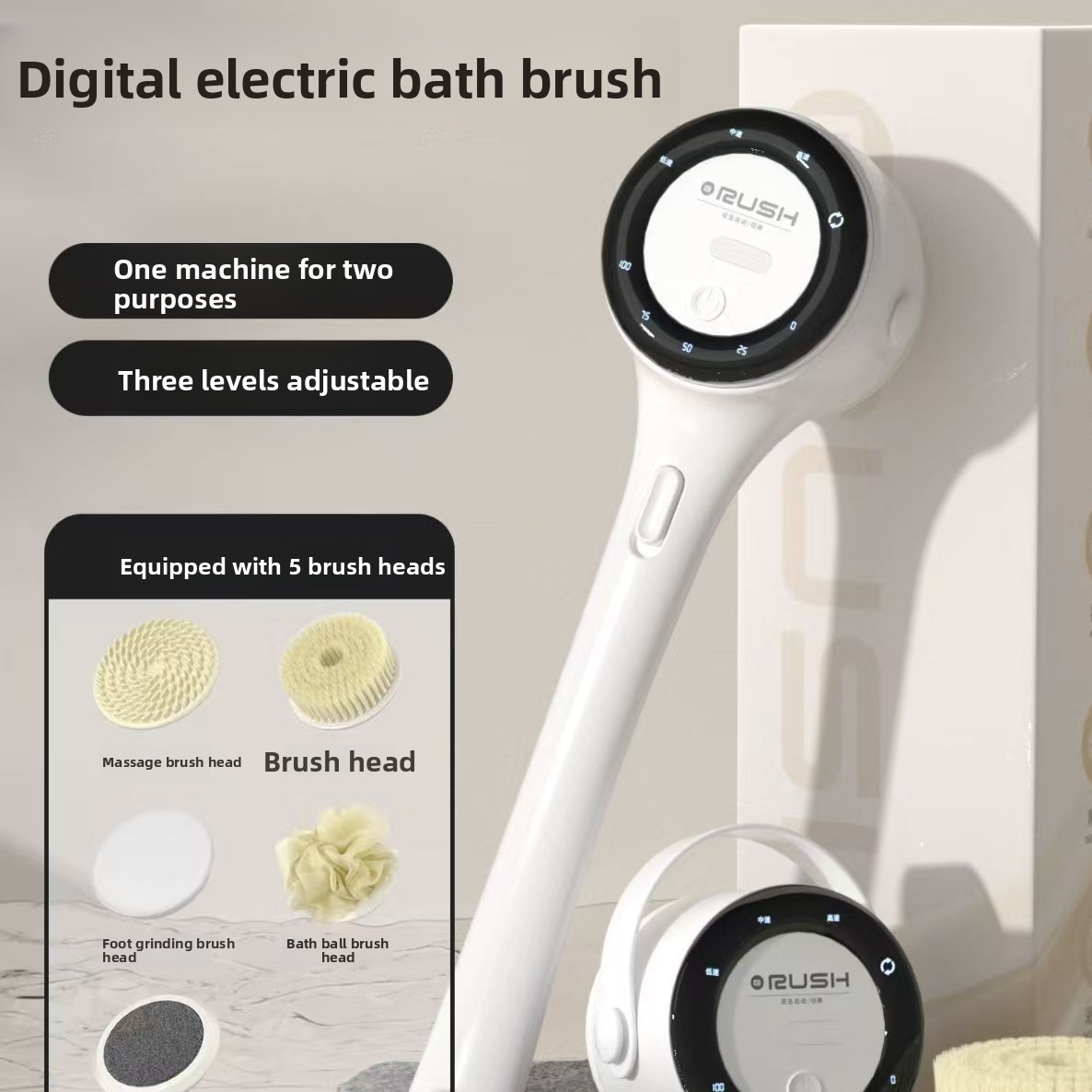 Electric Dual-Handle Bath Brush